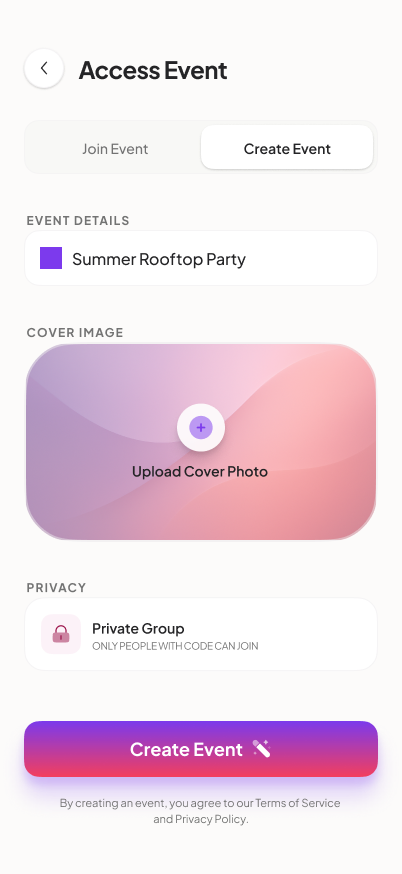 Create your event